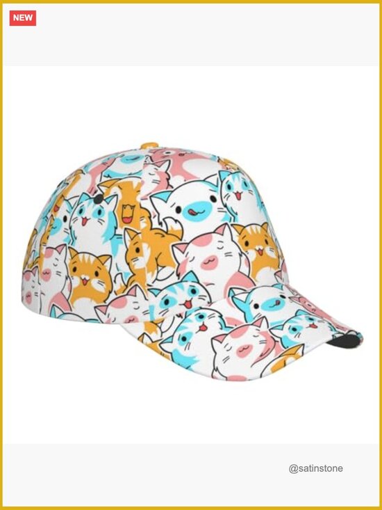 Cute Cat Baseball Cap Adjustable Snapback Animal Sun Hat main image 6